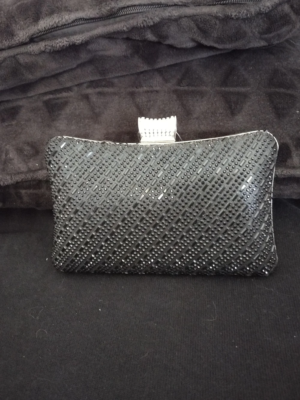 *NWT* Black Beaded Evening Clutch - Elegant Women's Bag